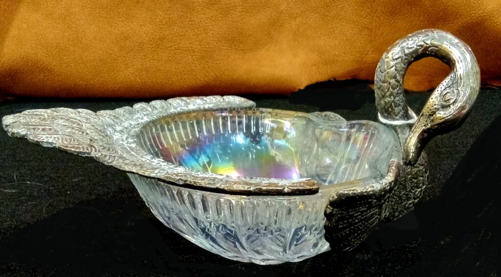Antique Silver Swan Soap Dish 1