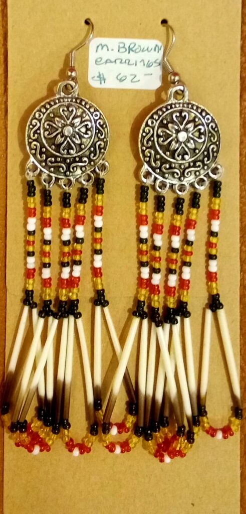 Handmade Beaded Quill Earrings
