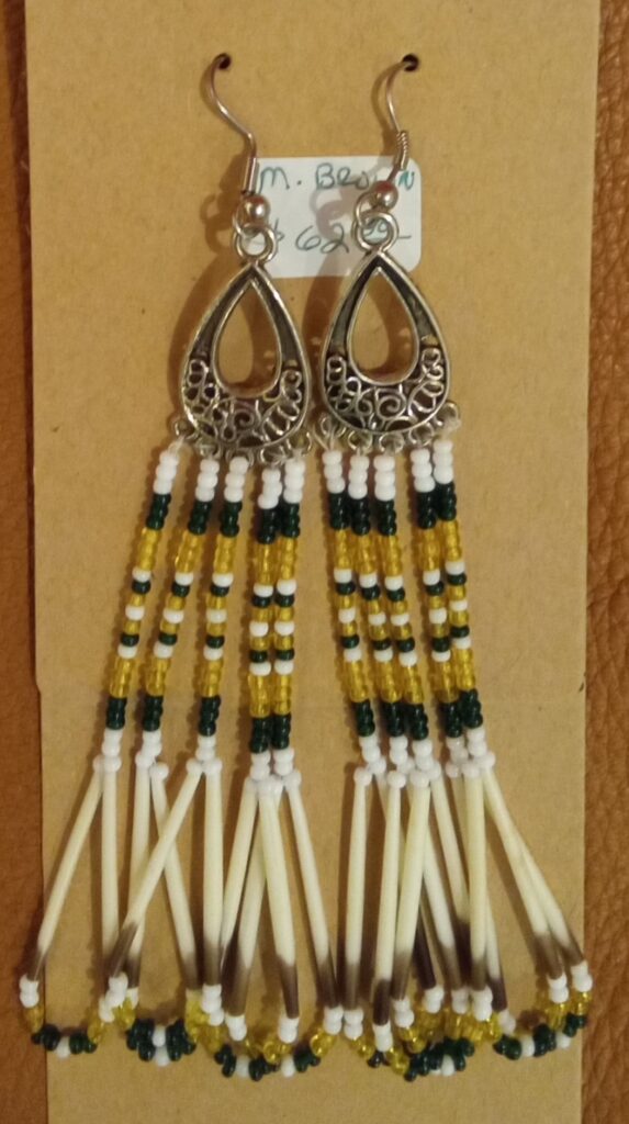 Handmade Beaded Quill Earrings