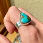 925 Silver Ring with Old Stock Turquoise