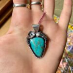 925 Silver Pendant with Old Stock Turquoise