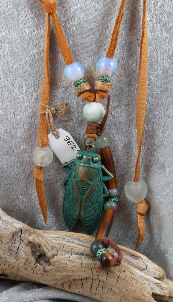 Handmade Cicada Herkimmer Amber Necklace